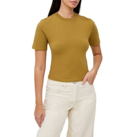 French Connection Rallie Crew Tee Shirt in Nutria L - Picture 1 of 1